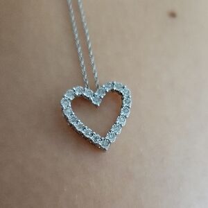 Elegant Sterling Silver Heart Pendant Necklace